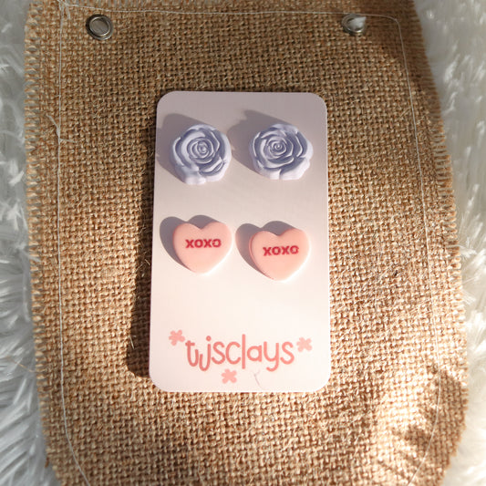 ARCHIVE Hearts and Roses Stud Set ♡